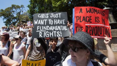 Women of all ages and walks of life took part in the Sydney march.