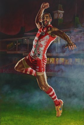 Jamie Cooper's portrait of Adam Goodes.