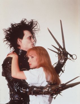 Johnny Depp and Winona Ryder in Edward Scissorhands.