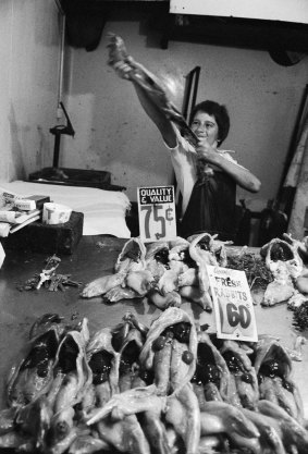 Rabbit skinner, Victoria Market, c.1970.