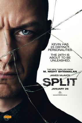 <i>Split</I>, which centres on three teenage girls kidnapped by a man (played by James McAvoy) with 23 distinct personalities.
