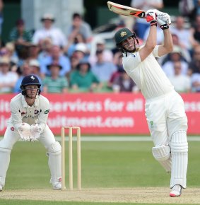 Mitchell Marsh of Australia bats during day three of the tour match between Kent and Australia.