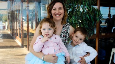 Paula Parry with Georgia, two, and Alex, 5.