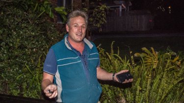 'It's hilarious'. Real tradie Andrew MacRae arrives at his home in Lane Cove.