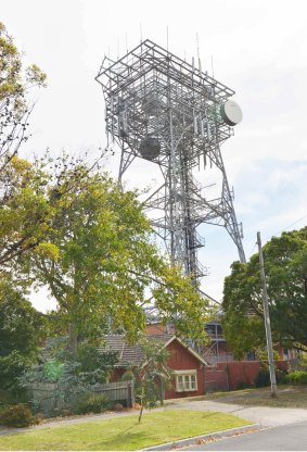 The telecommunications tower in Surrey Hills. 