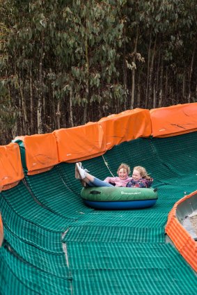 Youngsters enjoy the tubing at Lake Mountain.