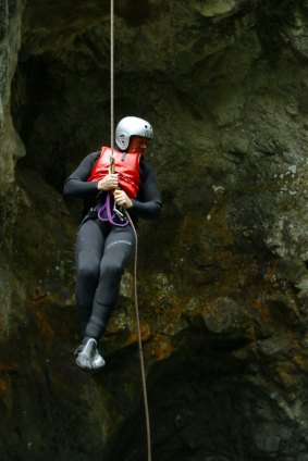 Canyoning in Queenstown is a test of superhero skills.