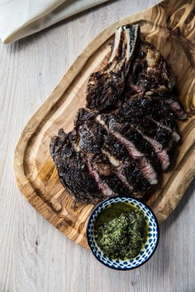A 1.2 kilogram rib eye is available for $120.