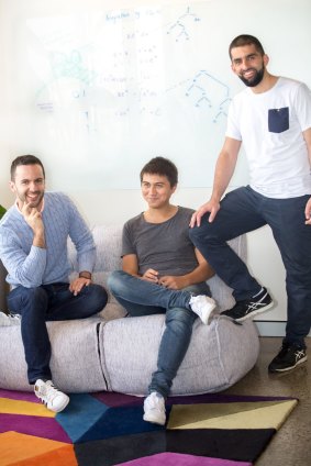 Mathspace co-founders Alvin Savoy, Chris Velis and Mohamad Jebara.
