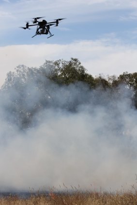 The bushfire drones in action.