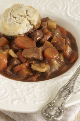 Top a stew with scones for a warm and wonderful dinner.