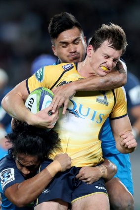 James Dargaville of the Brumbies is well and truly wrapped up.