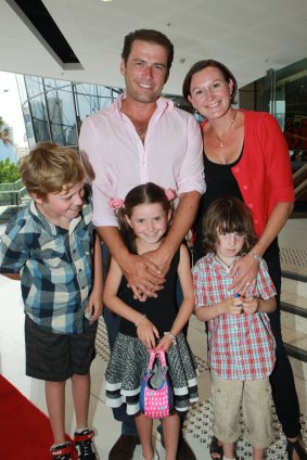 Karl Stefanovic and Cassandra Thorburn with their kids in 2011.