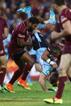Sam Thaiday copped a two-game ban for a dangerous throw on Paul Gallen.