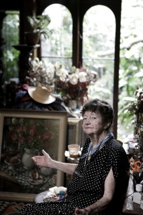 Artist Margaret Olley, pictured in 2006, in her famous Paddington home and studio, which Woollahra Council is seeking to heritage list.
