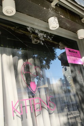Kittens strip club in Cecil Street was sprayed with bullets.