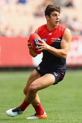 Worth the wait: Christian Petracca in action for the Demons.