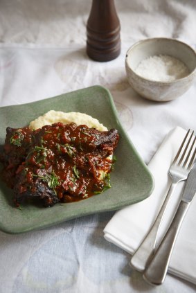 Robust flavour: lamb neck chilindron with celeriac puree.