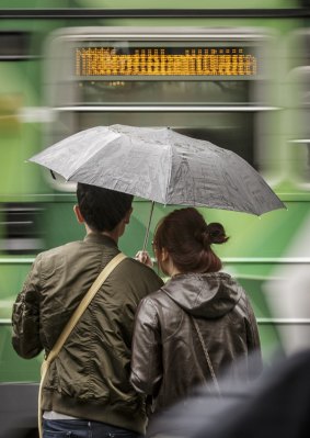 Melbourne was awash with umbrellas on Sunday.