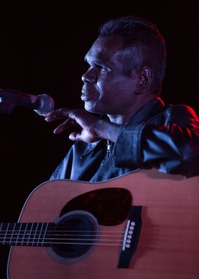 Geoffrey Gurrumul Yunupingu headlining the 2013 Barunga Festival.
