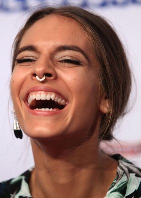 Actor and activist Caitlin Stasey rocking a septum ring at the Logies.