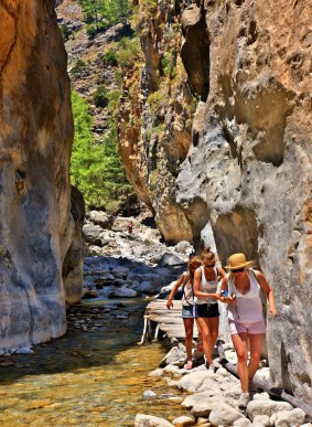 "Portes", the narrowest passage of Samaria Gorge.