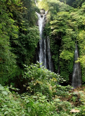 The spectacular and little visited Bedugal Waterfall, North Bali.