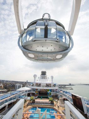 The North Star viewing capsule rises more than 90 metres above the ocean.