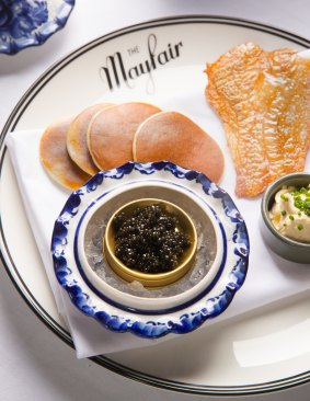 Caviar service at the Mayfair.