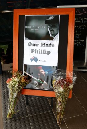 A tribute to Hughes in his hometown of Macksville ahead of Wednesday's service.
