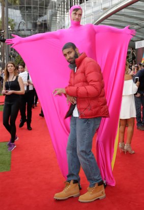 Matt Okine and Alex Dyson, in their Drake-styled attire, arrived at the ARIA Awards. 