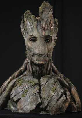 A bust of Groot, used during filming of the first Guardians of the Galaxy film, is one of the curator's favourite pieces.