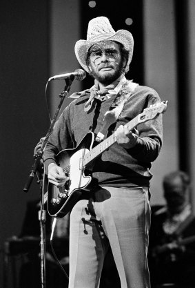 Merle Haggard at the Country Music Association Awards in Nashville, Tennesse in 1983.