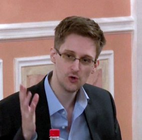 Fugitive US intelligence leaker Edward Snowden in Moscow, where he now lives.
