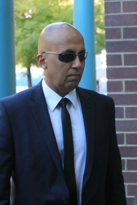 Alleged victim Bruce Herat arrives at Burwood Local Court.