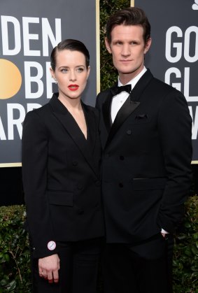 Claire Foy and Matt Smith attend the 2018 Golden Globe Awards.