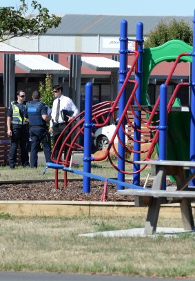 The play equipment near where the girl was believed to have been stabbed. 