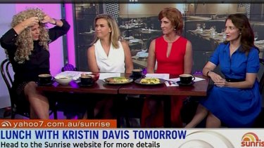 Sam Armytage dons a wig on <em>Sunrise</em> and makes Kristin Davis do a cringy re-enactment of <i>Sex And The City</i> instead of focusing on her work with child refugees. 