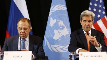 US Secretary of State John Kerry, right, and Russian Foreign Minister Sergey Lavrov, left, in Munich, Germany, for discussions on Syria earlier this month. 