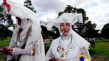 Revelers at Melbourne's annual Midsumma gay pride march in St Kilda.