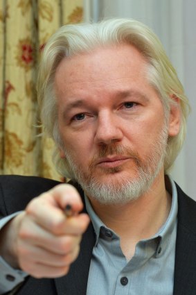 Julian Assange inside the Ecuadorian Embassy in 2014.