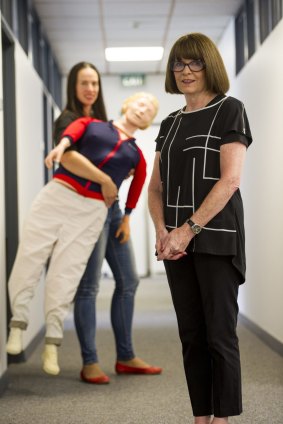 Emily Molan (left) and Professor Mary Cruickshank with Annie, the resuscitation manikin
