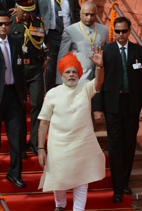 Welcoming: India’s Narendra Modi faces a balancing act.
