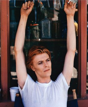 David Bowie at  Fenton Lake, New Mexico, in 1975: from the Blender Gallery's <i>Celebrate Bowie</i> exhibition. 