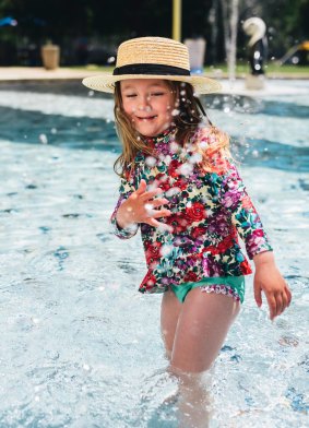 Mila Kelly, 4, of Crace, enjoying the warm weather at Manuka Pool.
