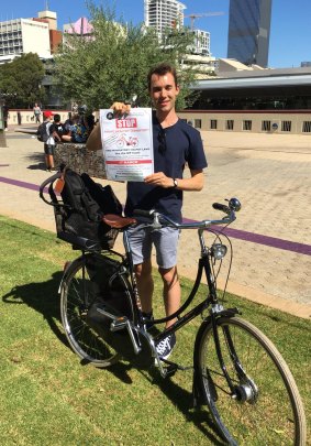 WA Freestyle Cyclists protest organiser Russell Lindsay said Australia's helmet laws were "abhorrent" and went against individual liberties.