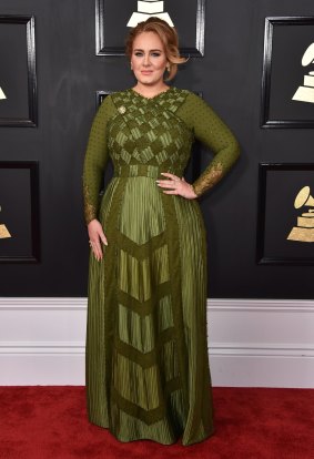 Adele attending the 2017 Grammy Awards.