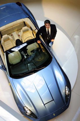 Robert Zagame with a new Ferrari California at the 2008 opening of the largest Ferrari dealership in the southern hemisphere.