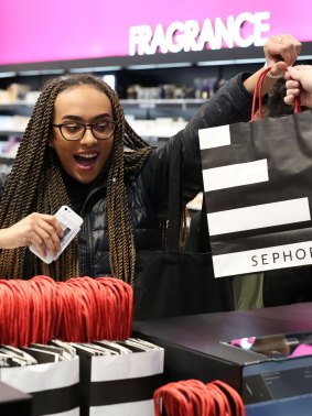 Vera Cheffers, 20, the first in the world to buy Fenty Beauty at Sephora Chadstone, Melbourne. From Amy Croffey.
