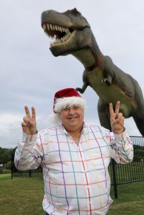 Clive Palmer with Jeff the T Rex.